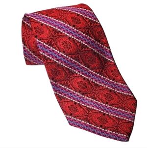 BRUCE Vintage Elegant Red Patterned Men's Tie